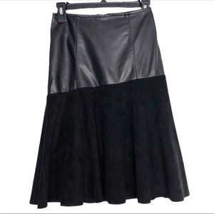 Hacer Leather High Waist A Line Above Knee Skirt